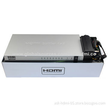 8-port HDMI Splitter, HDMI V1.4, 1xHDMI/F Input to 8xHDMI/F, 4K